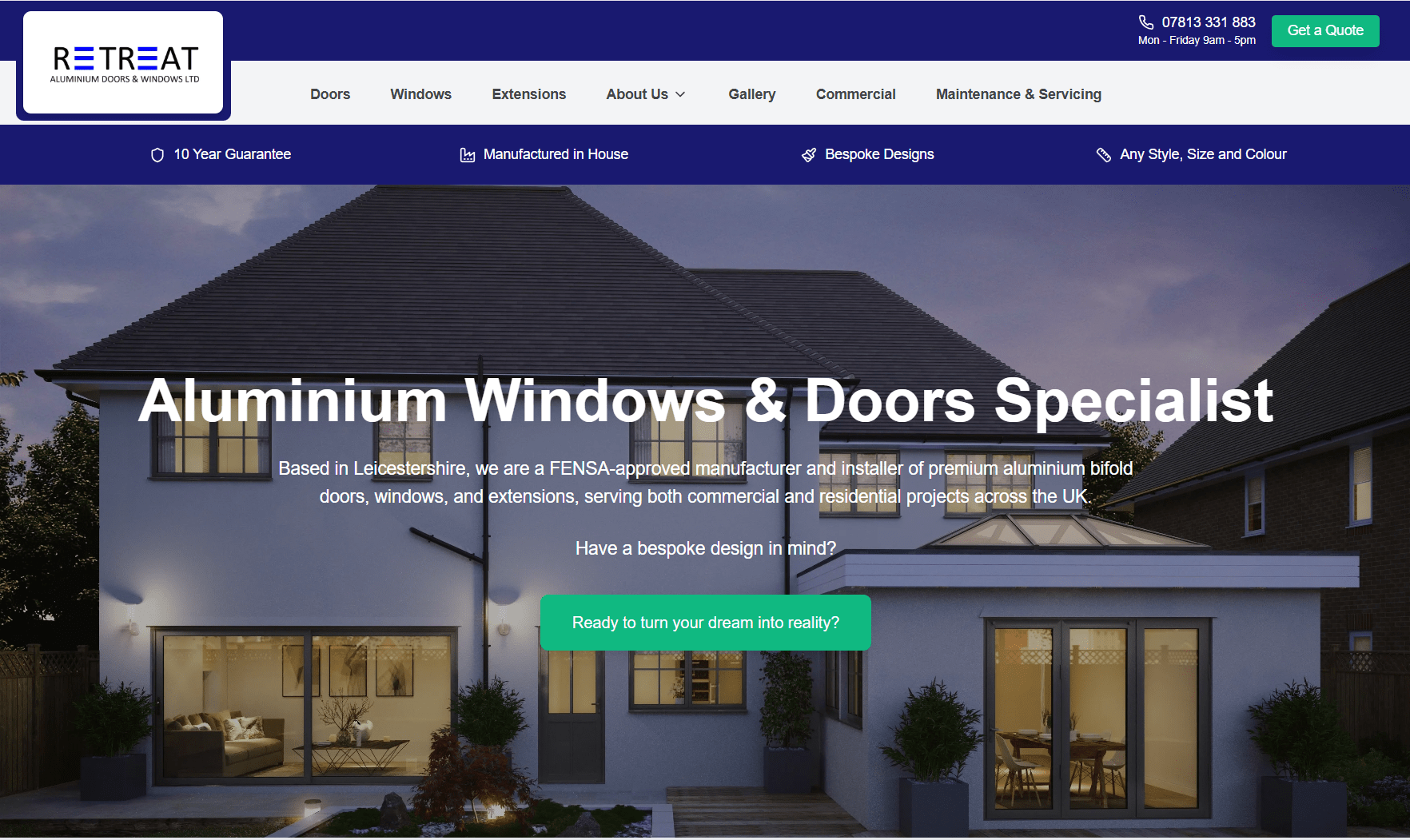 Retreat Aluminium Website